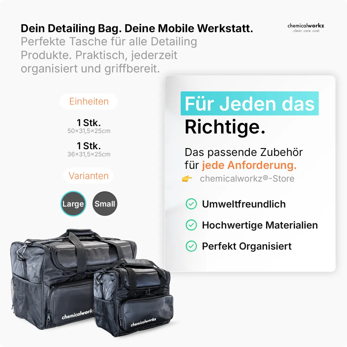 Chemicalworkz Detailing Bag Large draagbaar voor onderweg