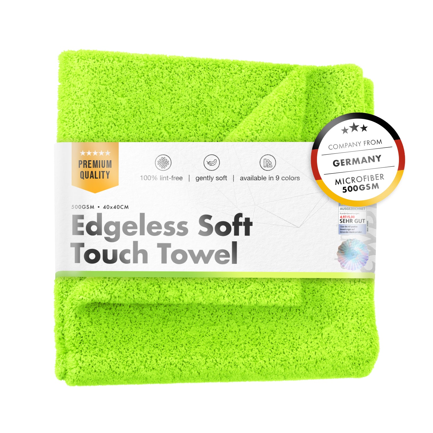 ChemicalWorkz Edgeless Soft Touch Towel. 500GSM Microvezel poetsdoek 40×40 cm. 500gsm poetsdoek. 500gsm polijstdoek. microvezeldoek randloos. randloze microvezeldoek. microfiber cloth. 500gsm poetsdoek. 500gsm polijstdoek. 500gsm microvezeldoek. microvezel doek. poetsdoek. Microvezeldoek groen.