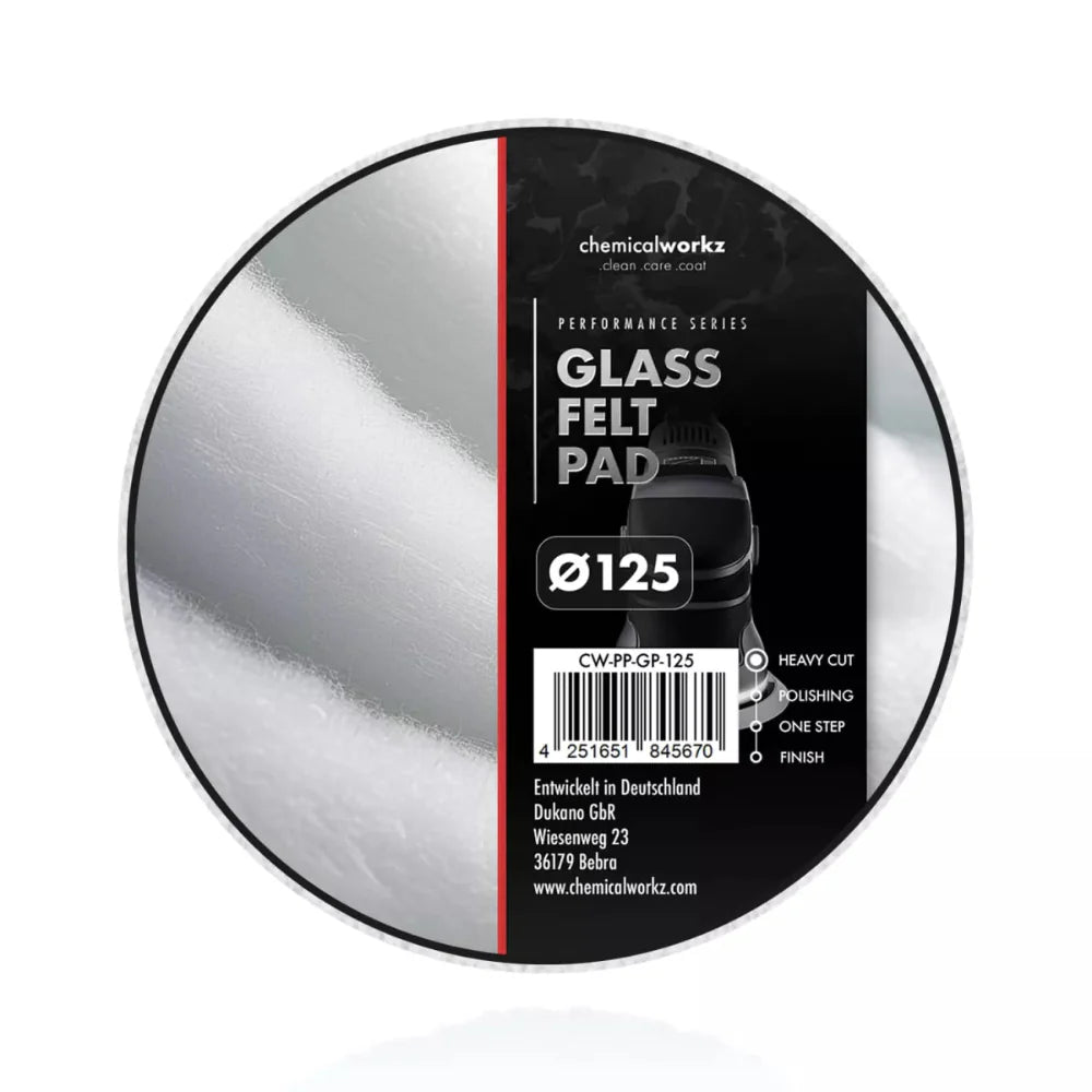 chemicalworkz glass pad 125mm. glass pad 125mm. glass pad. swippy polijstpad. glas polijstpad. pad voor glas. glass polisher.
