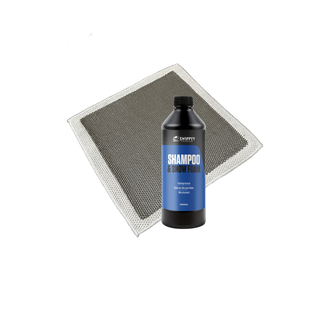 Swippy Shampoo & Snow Foam en Kleidoek. Clay Towel.
