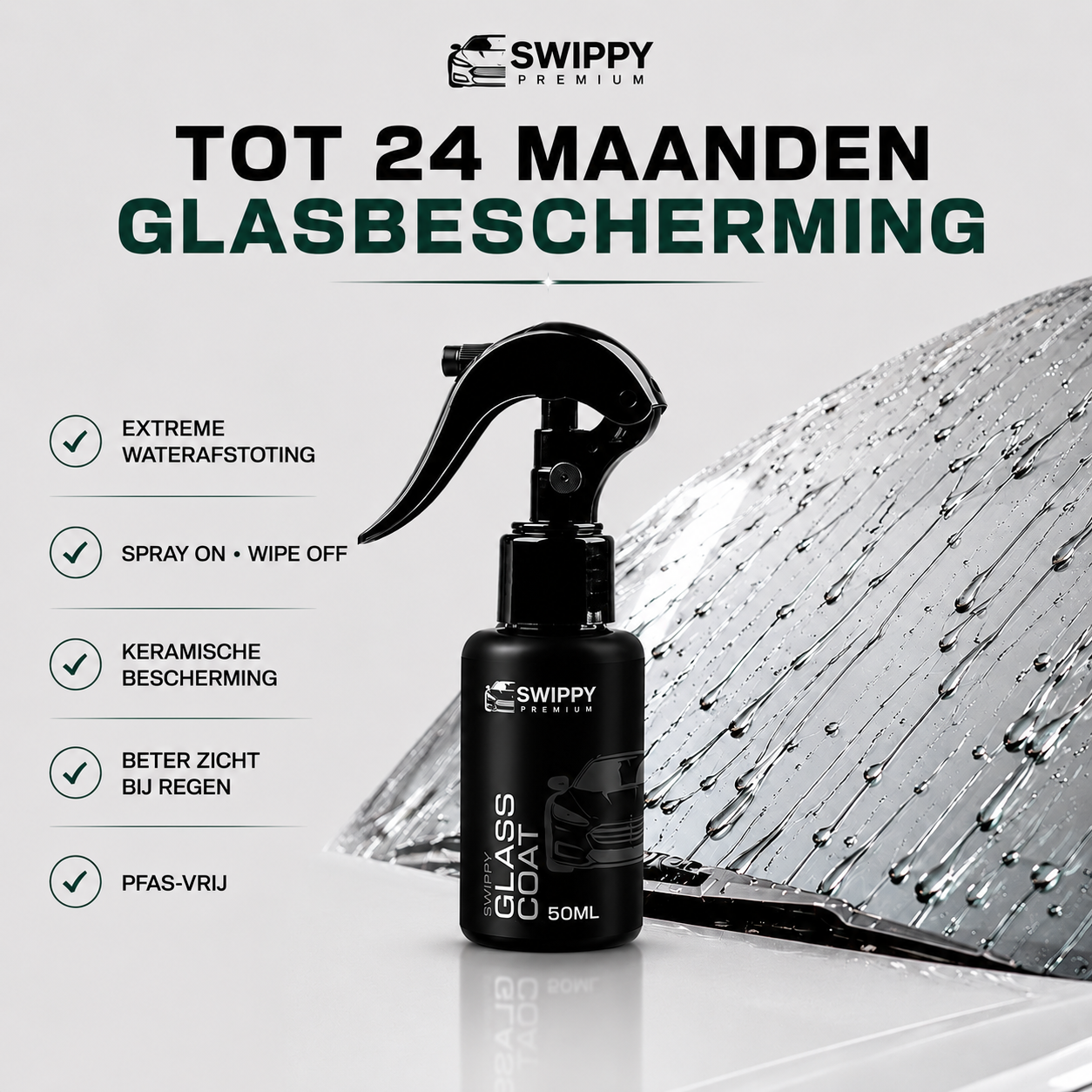 Keramische Coating voor autoruiten met makkelijke applicatie en een standtijd tot 2 jaar