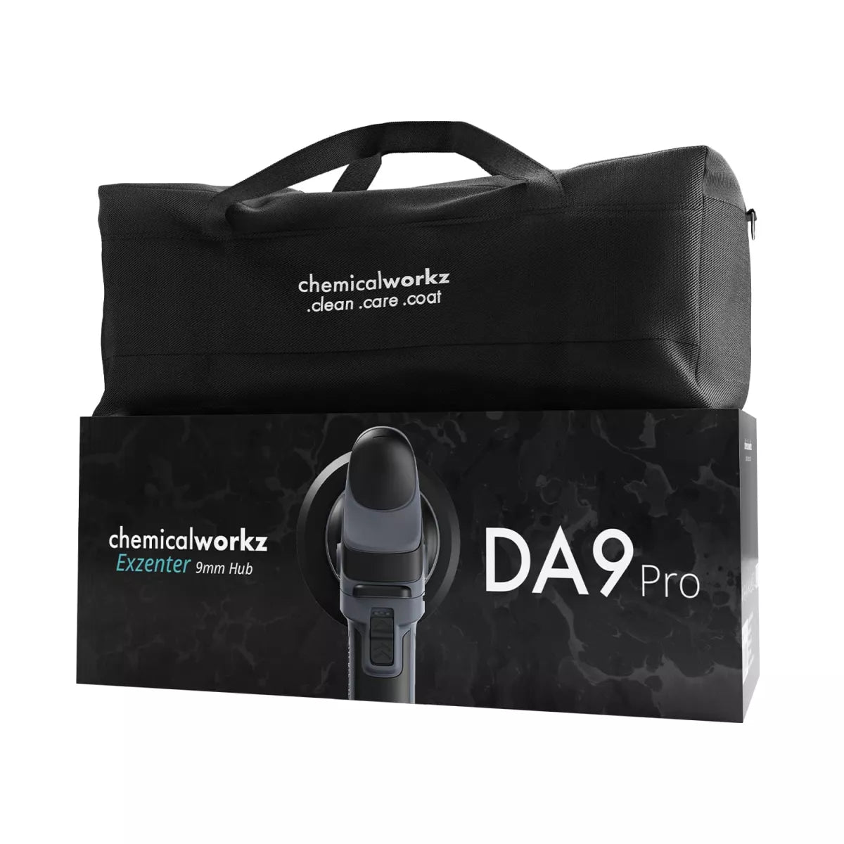 Draagtas en verpakking van de Chemicalworkz DA9 Pro excentrische polijstmachine