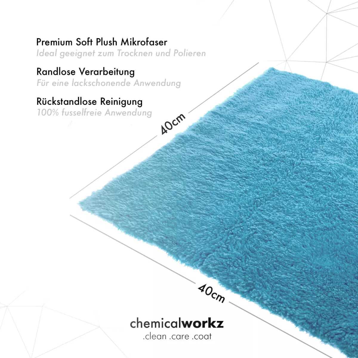 ChemicalWorkz Edgeless Soft Touch Towel – 500GSM Microvezel poetsdoek 40×40 cm
