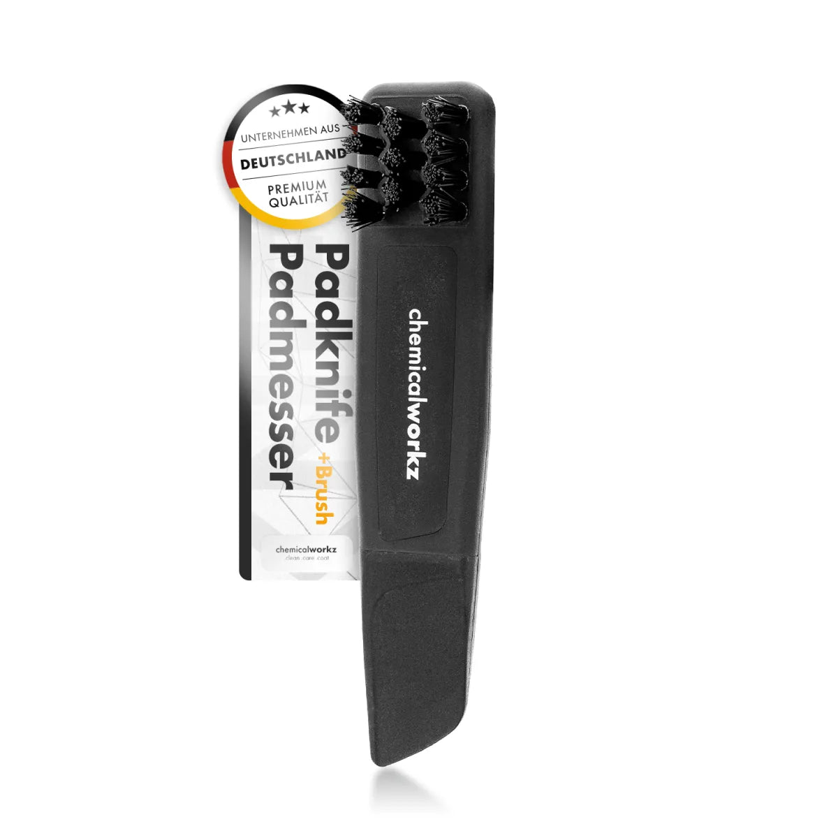 Chemicalworkz Pad Brush & Knife in retailverpakking met branding en premium kwaliteit label
