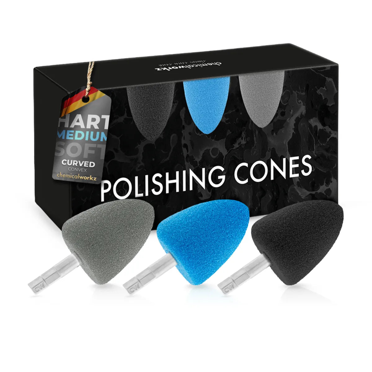 chemicalworkz Polishing Cones Curved Convex polijst cones voor detailwerk, velgen, grills en moeilijk bereikbare plekken