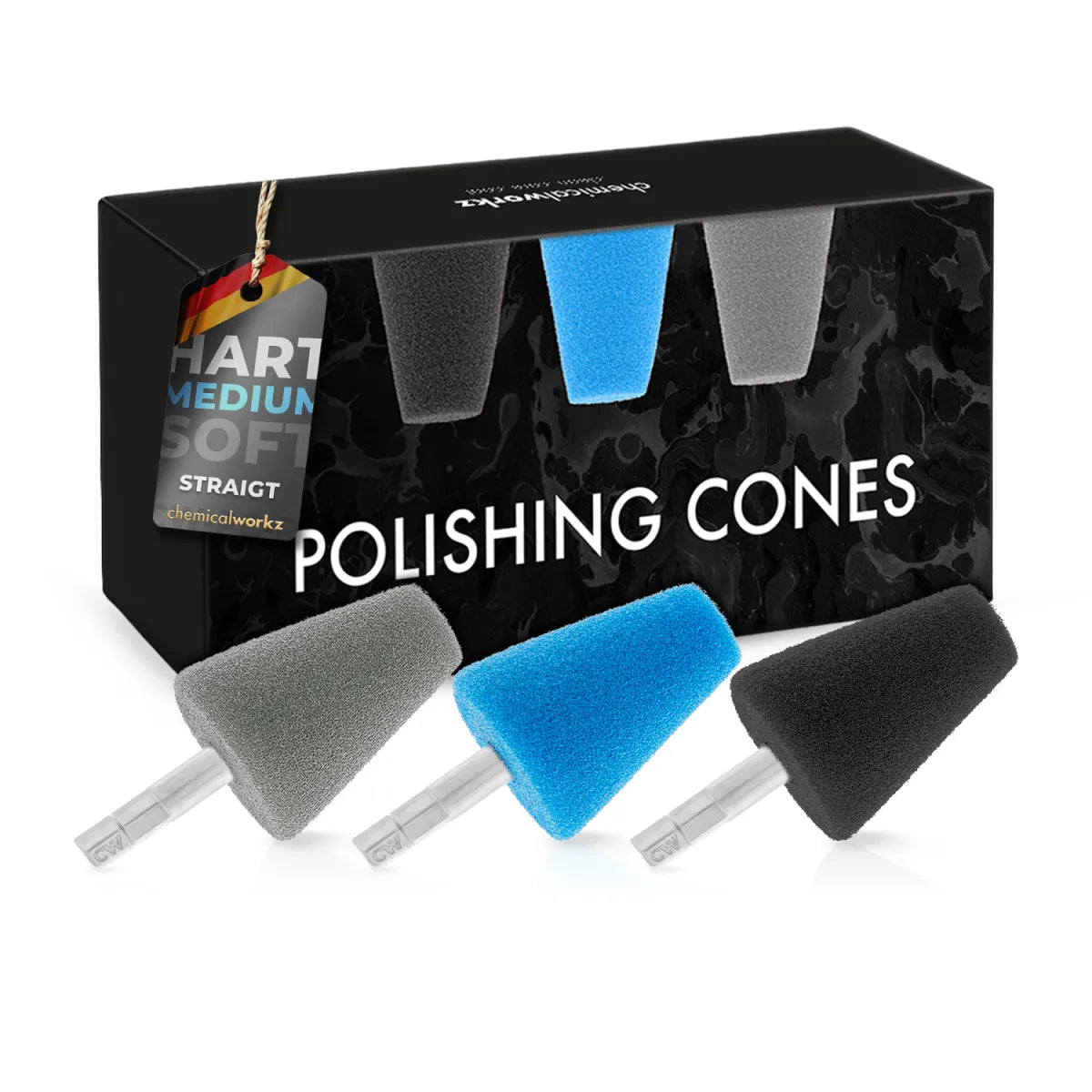 Chemicalworkz® Polishing Cones Straight – Set van 3 Conische Polijst-Cones | Flex PXE 80