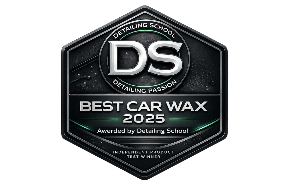 Badge Swippy Wax uitgeroepen tot beste autowax van 2025 door Detailing School 