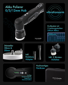 Chemicalworkz EVO Mini Dual Action met 3 mm en 12 mm excentrische uitslag voor nauwkeurig polijsten