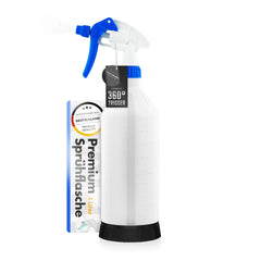 1 liter sprayfles met blauwe 360 graden trigger en maatverdeling