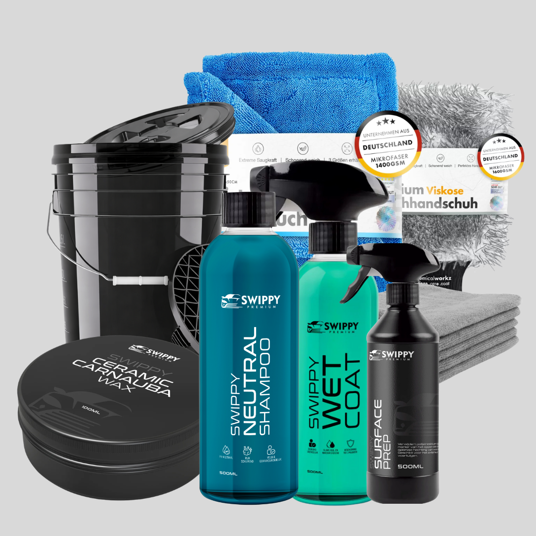 Swippy complete auto was set met bucket, shampoo,wax,surface prep en doeken