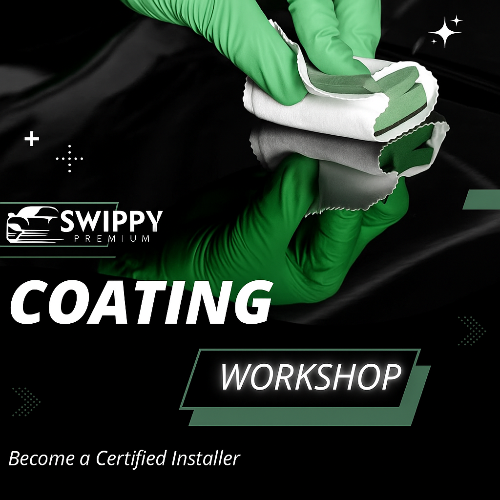 Swippy Coating Training. Swippy Coating Workshop. Certified Installer. Coating workshop. Nano Ceramic Coating. Nano Keramische Coating. Swippy Coating Cursus. Workshop coating aanbrengen. Glascoating. Glas coating. Cursus coating aanbrengen. 