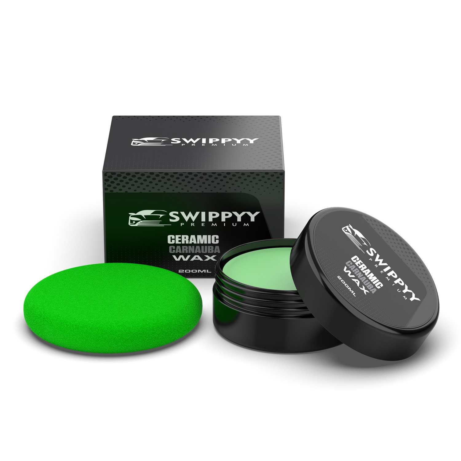Swippy Premium Ceramic Carnauba wax. Swippy wax. Swippy ceramic wax. Swippyy wax. Autowax. Beste autowax. Ceramic wax. Beste wax voor auto. Carwax. Carnauba wax. Carnaubawax. 