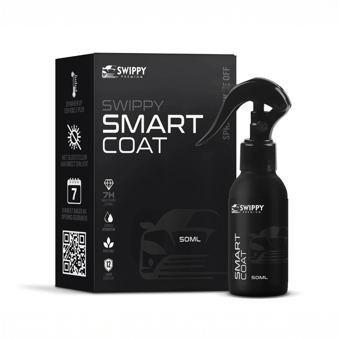 Keramische Coating. Swippy Smart Coat. Swippy Coating. Swippy. Nano Ceramic Coating. Hybrid. Coating. Hybride coating. Auto Coating. Keramische Coating. 10H Coating. 7H Coating. Nano Keramische Coating. Coating auto. Auto Coating. Spray Coating. Spray On Wipe Off Coating. PFAS vrije coating. PFAS Free. Coating met 1 jaar standtijd. Coating 1 year durability. Spray Coating. Glas Coating. Glasscoating. Glasscoating. Coating voor auto's. Coating voor particulieren. 