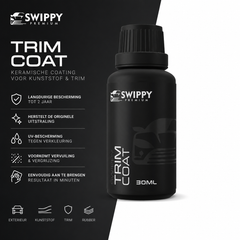 Eigenschappen van de Swippy Trim Coat zoals het herstellen van kunstofdelen naar de originele kleur en beschermen tot 2 jaar
