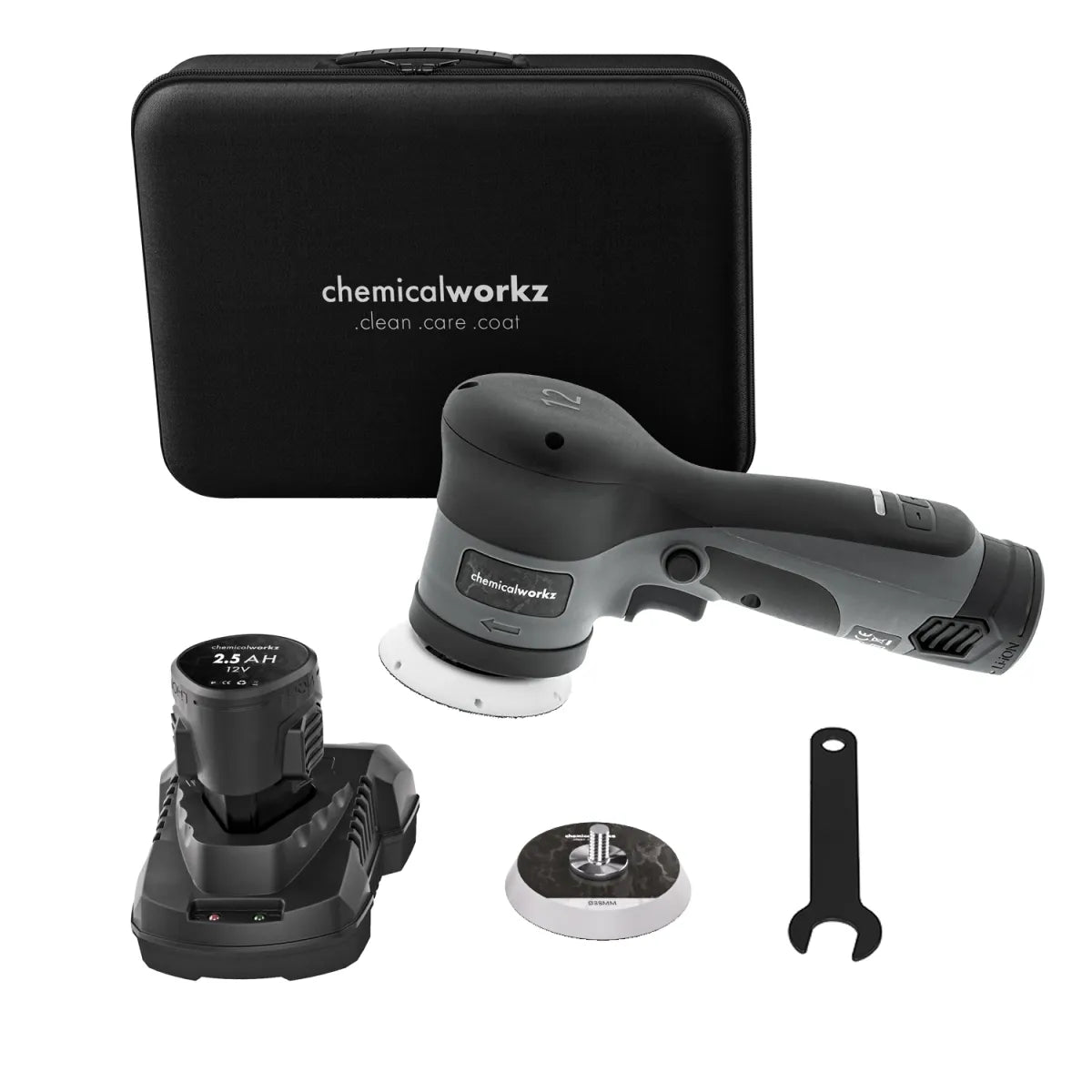 chemicalworkz da12 evo accu excentrische polijstmachine. draadloze excentrische polijstmachine. 