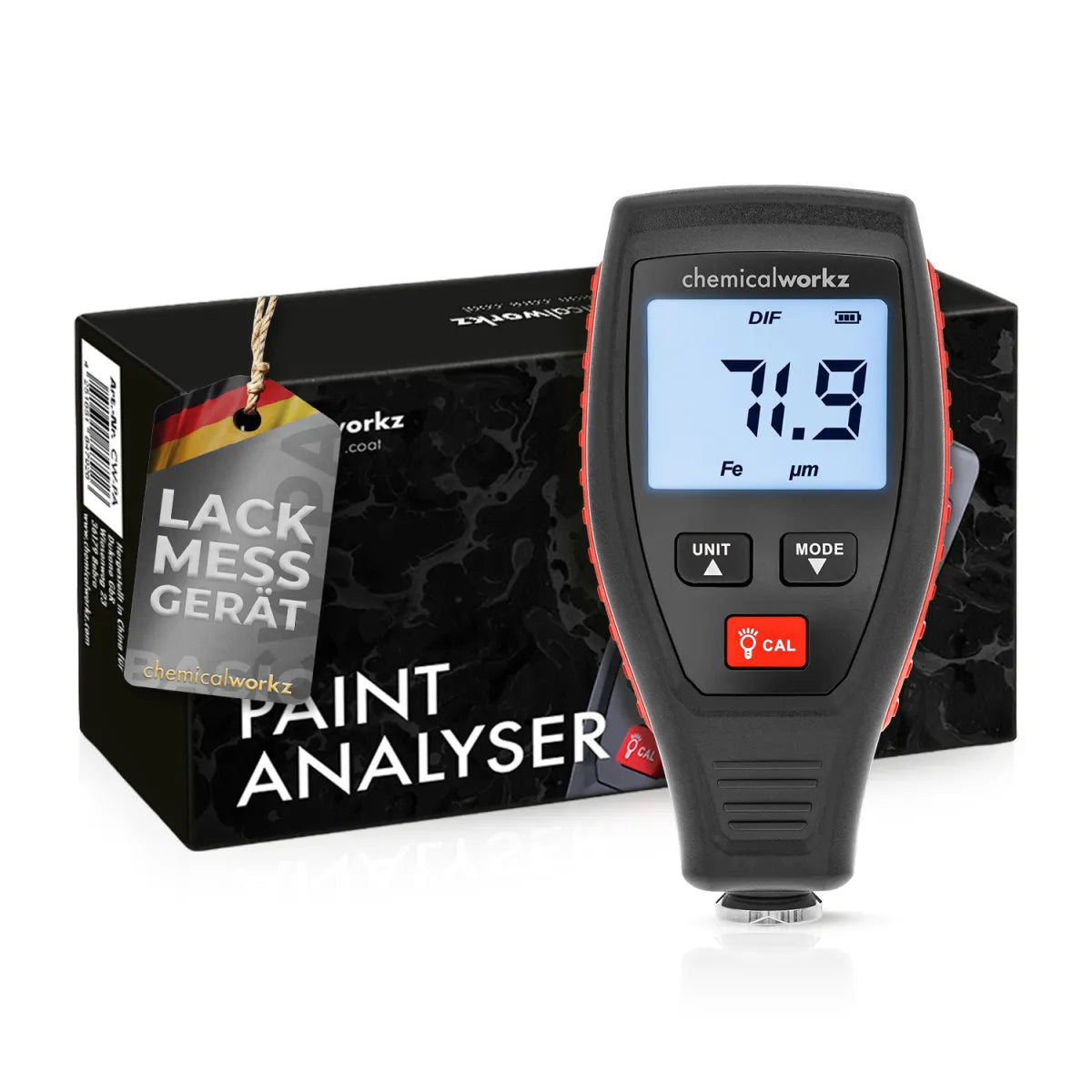 chemicalworkz Paint Analyser. Lakdiktemeter. Autolakdikte meter. auto lakdikte meter. swippy lakdikte meter. 